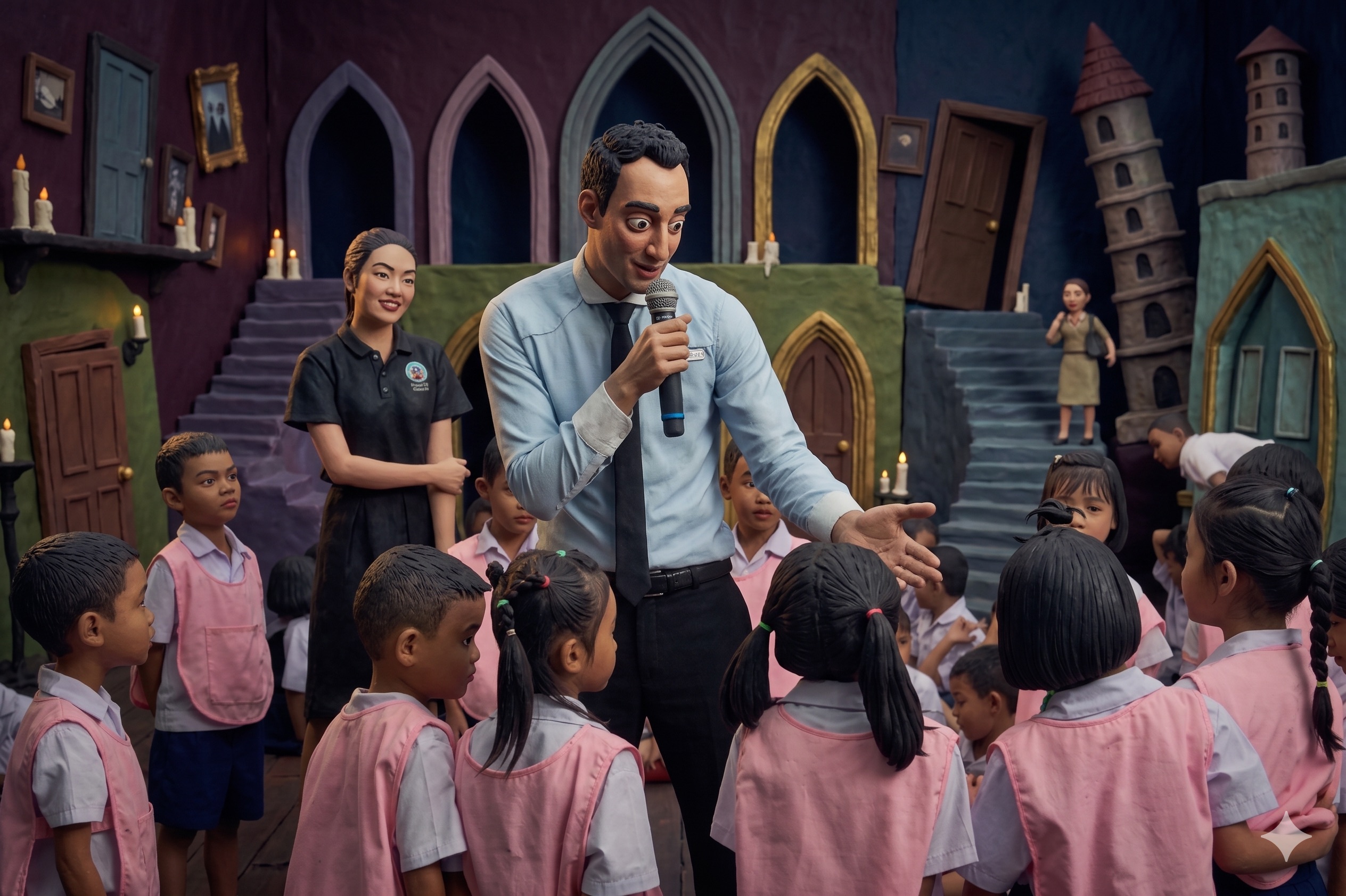 teach English in Thailand — teacher with students in a Thai classroom